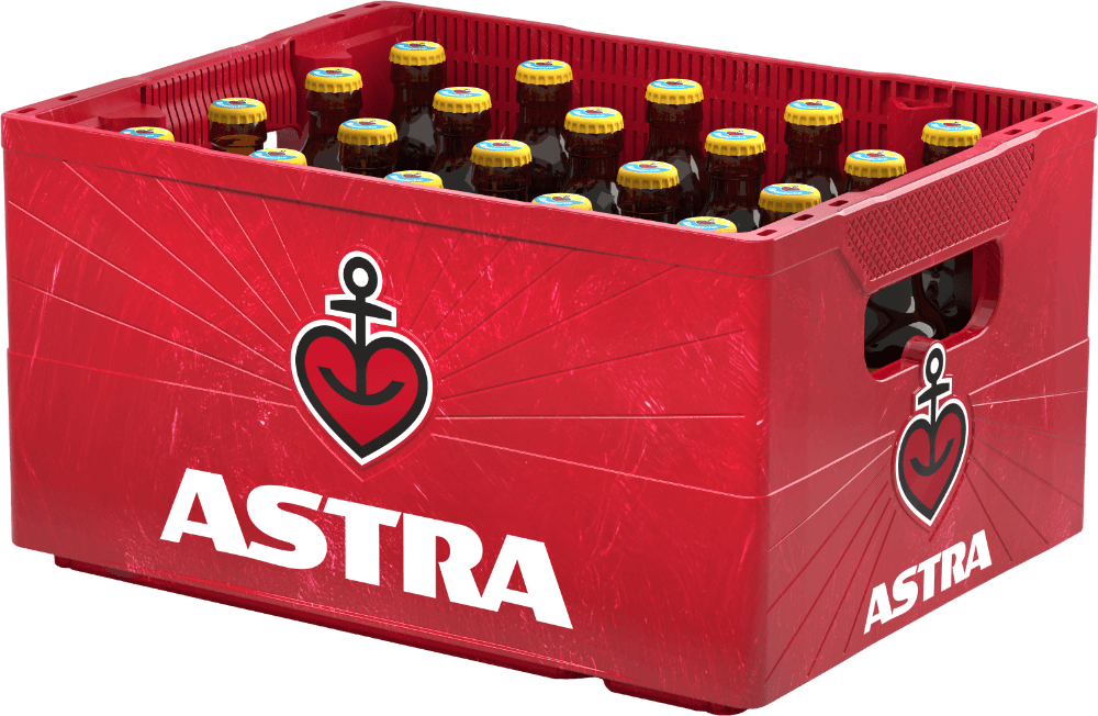 Ein Bierkasten von Astra